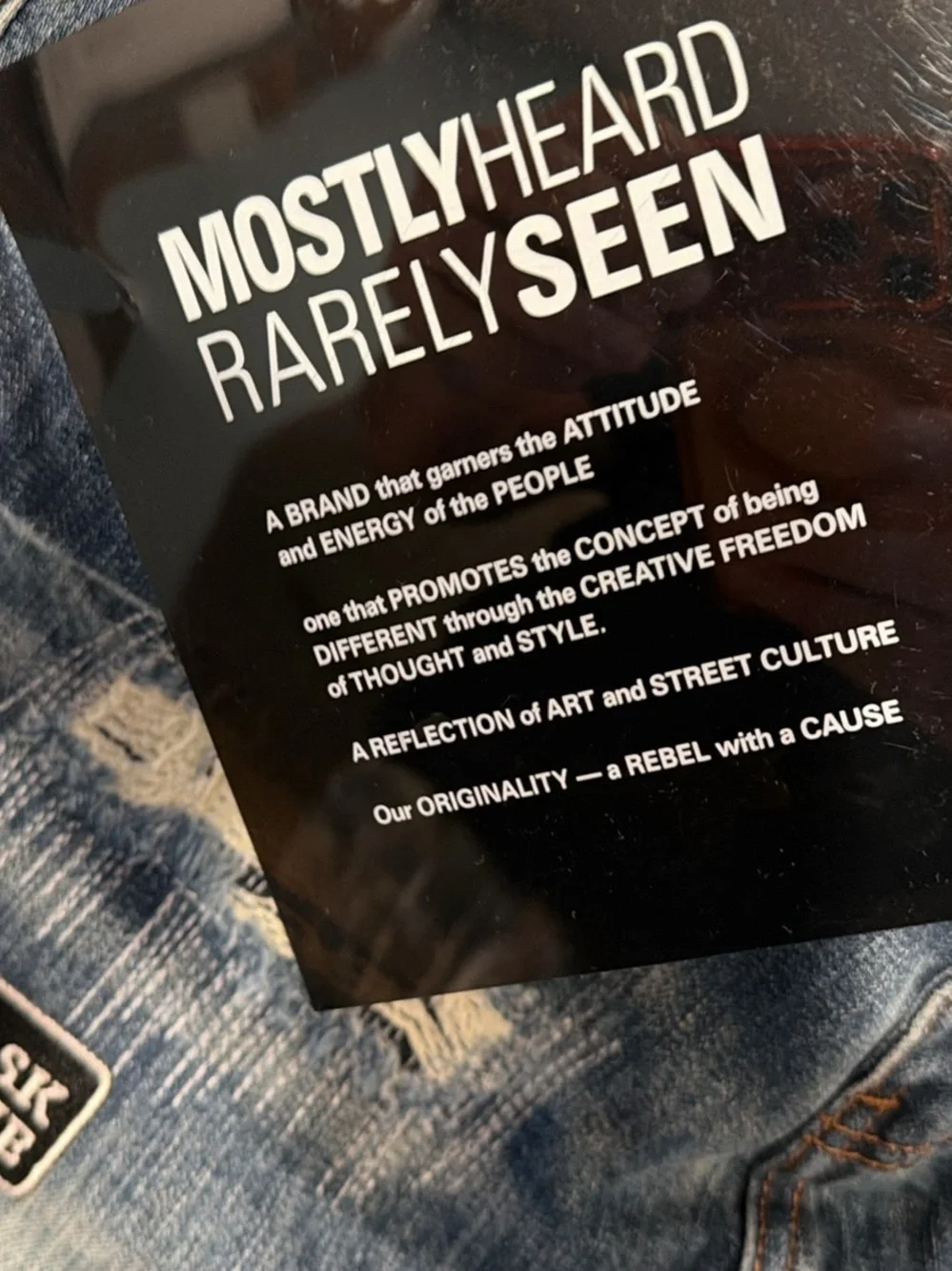Mostly Heard Barley SeenDistressed Patch Blue Men’s Jeans